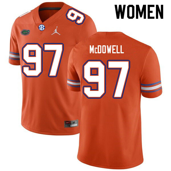 Women #97 Griffin McDowell Florida Gators College Football Jerseys Sale-Orange